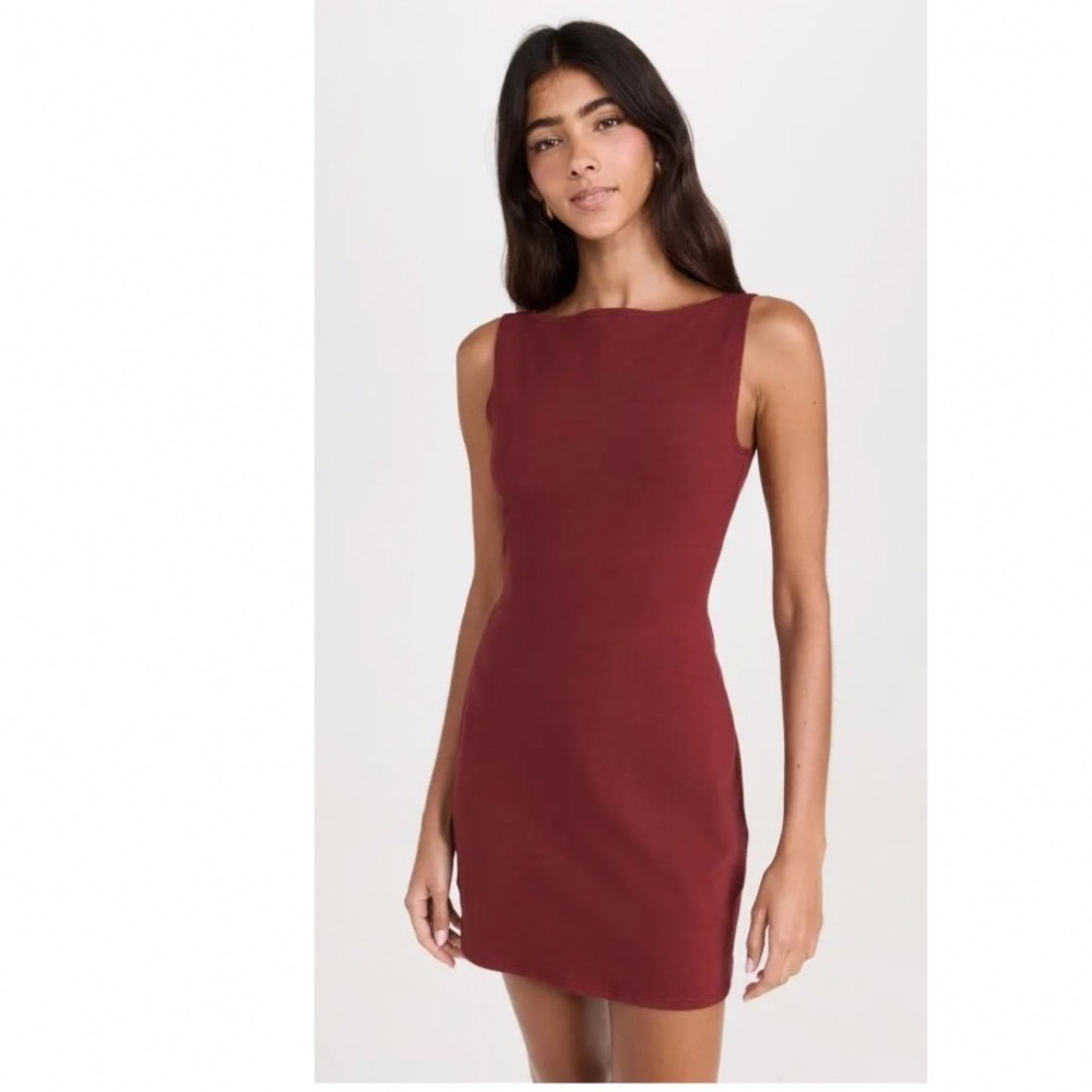 REFORMATION Nataly Knit Dress Burgundy Size Medium
